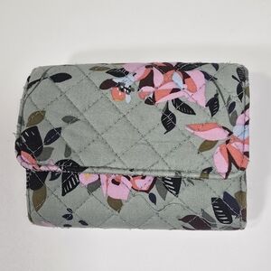 Vera Bradley Quilted Floral Wallet - Pink and Black
